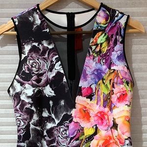 Clover Canyon floral print body on sheath dress